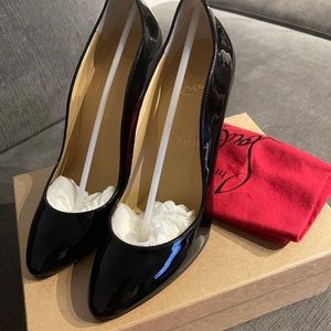 Christian Louboutin Black Patent Leather Wedge